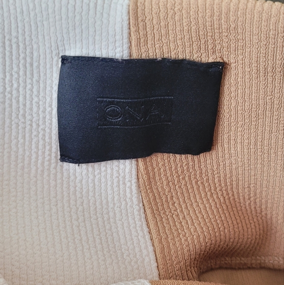 (2pcs)ONA by Yoon Chung Colorblock Ivory/Tan and Grey Shimmer Leggings - Picture 11 of 14